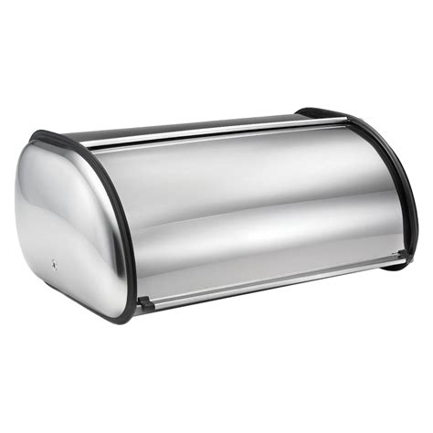 polder stainless steel bread box|Polder Deluxe Steel Bread Box .